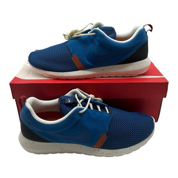 Nike Roshe Run NM Breeze Shoe Mens 8.5 Military‎ Blue Sail Sneakers 644425-400 - Picture 1 of 10